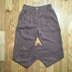 Wilfred Lyocell Brown Pants Pleated Trousers Sz 2